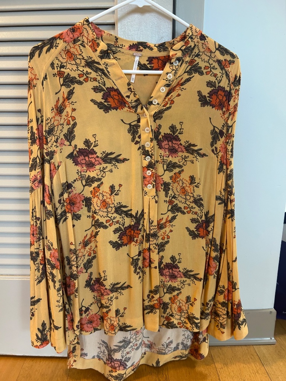 Free people orange floral blouse